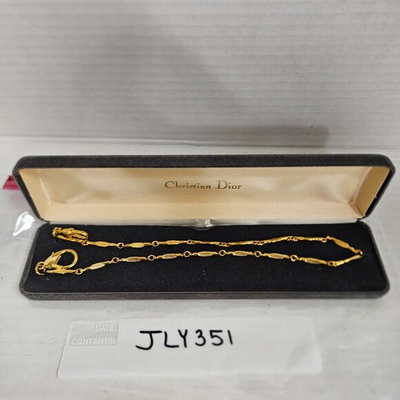 New In Packaging Christian Dior Gold toned Necklace - Picture 1 of 6